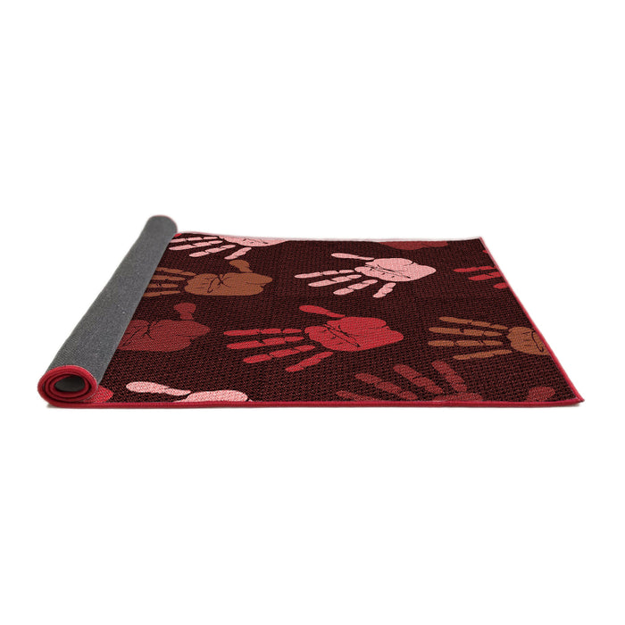 Thickness of Patterned Fire Brick Red Rug, pat1687rd