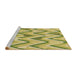 Sideview of Machine Washable Transitional Dark Yellow Green Rug, wshpat1688brn