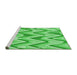 Sideview of Machine Washable Transitional Neon Green Rug, wshpat1688grn