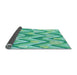 Thickness of Patterned Turquoise Green Rug, pat1688lblu