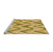 Sideview of Machine Washable Transitional Dark Golden Brown Rug, wshpat1688org