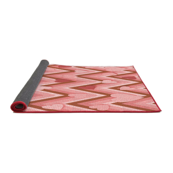 Thickness of Patterned Pastel Pink Rug, pat1688rd