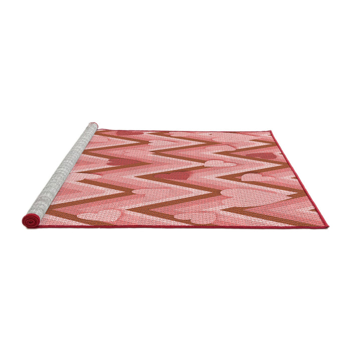 Sideview of Machine Washable Transitional Pastel Pink Rug, wshpat1688rd