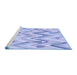 Sideview of Machine Washable Transitional Blue Rug, wshpat1689blu