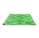 Sideview of Machine Washable Transitional Neon Green Rug, wshpat1689grn