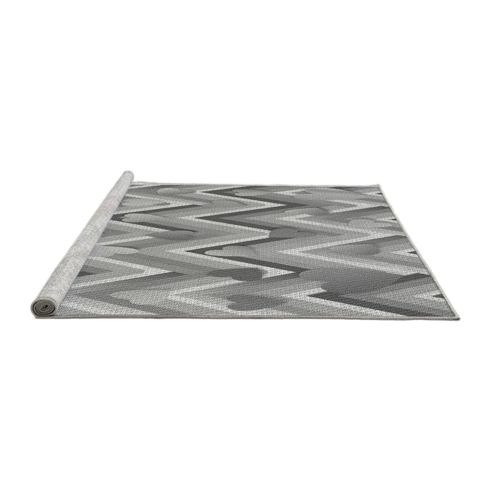 Sideview of Machine Washable Transitional Platinum Gray Rug, wshpat1689gry