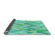 Thickness of Patterned Turquoise Green Rug, pat1689lblu