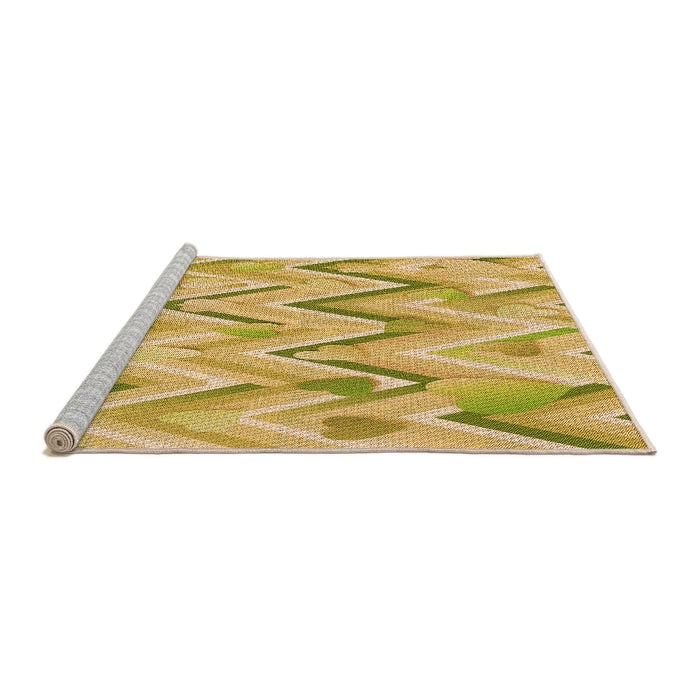 Sideview of Machine Washable Transitional Caramel Brown Rug, wshpat1689org