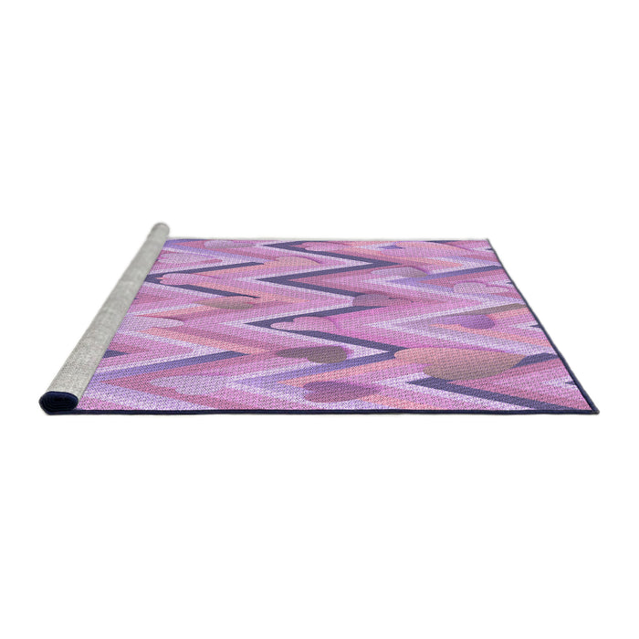 Sideview of Machine Washable Transitional Purple Rug, wshpat1689pur