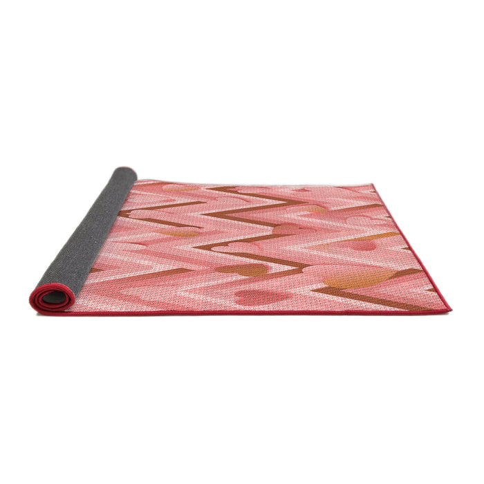 Thickness of Patterned Pastel Pink Rug, pat1689rd