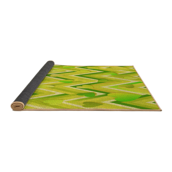 Thickness of Patterned Pistachio Green Rug, pat1689yw