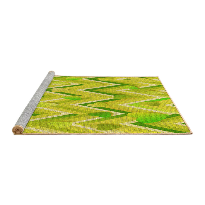 Sideview of Machine Washable Transitional Pistachio Green Rug, wshpat1689yw