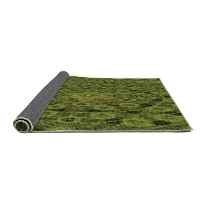 Thickness of Patterned Army Green Rug, pat169grn