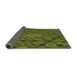 Thickness of Patterned Army Green Rug, pat169grn