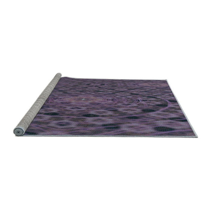 Sideview of Machine Washable Transitional Plum Purple Rug, wshpat169lblu
