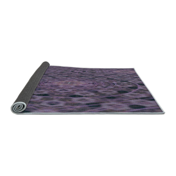 Thickness of Patterned Plum Purple Rug, pat169lblu