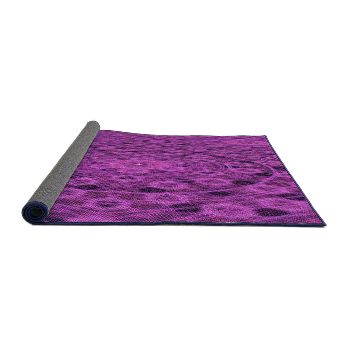 Thickness of Patterned Medium Violet Red Pink Rug, pat169pur