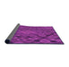 Thickness of Patterned Medium Violet Red Pink Rug, pat169pur