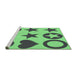 Sideview of Machine Washable Transitional Green Rug, wshpat1690grn