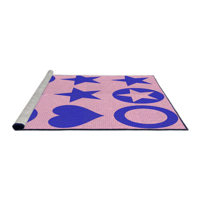 Sideview of Machine Washable Transitional Pastel Purple Pink Rug, wshpat1690pur