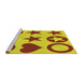 Sideview of Machine Washable Transitional Yellow Rug, wshpat1690yw