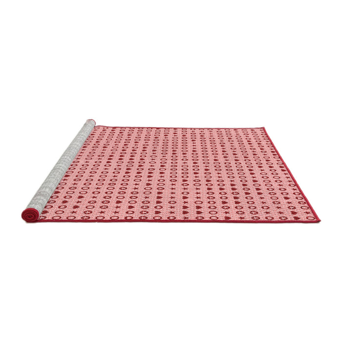 Sideview of Machine Washable Transitional Pink Rug, wshpat1691rd
