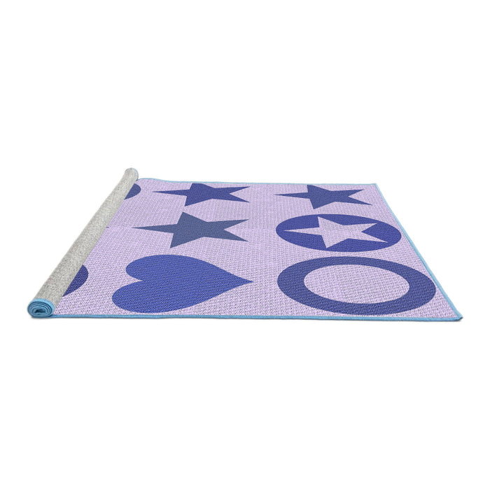 Sideview of Machine Washable Transitional Mauve Purple Rug, wshpat1692blu