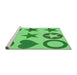 Sideview of Machine Washable Transitional Green Rug, wshpat1692grn