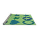 Sideview of Machine Washable Transitional Yellow Green Rug, wshpat1692lblu