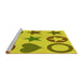 Sideview of Machine Washable Transitional Yellow Rug, wshpat1692yw