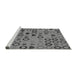 Sideview of Machine Washable Transitional Grey Gray Rug, wshpat1693gry