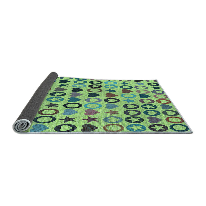 Thickness of Patterned Sea Green Rug, pat1693lblu