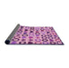 Thickness of Patterned Orchid Purple Rug, pat1693pur