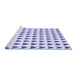 Sideview of Machine Washable Transitional Lavender Blue Rug, wshpat1694blu