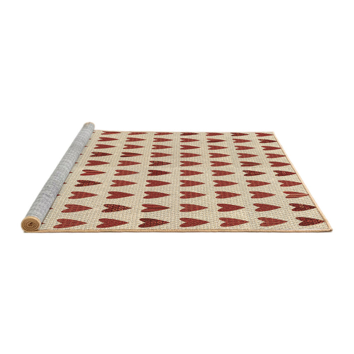 Sideview of Machine Washable Transitional Vanilla Gold Rug, wshpat1694brn
