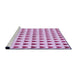 Sideview of Machine Washable Transitional Neon Pink Rug, wshpat1694pur