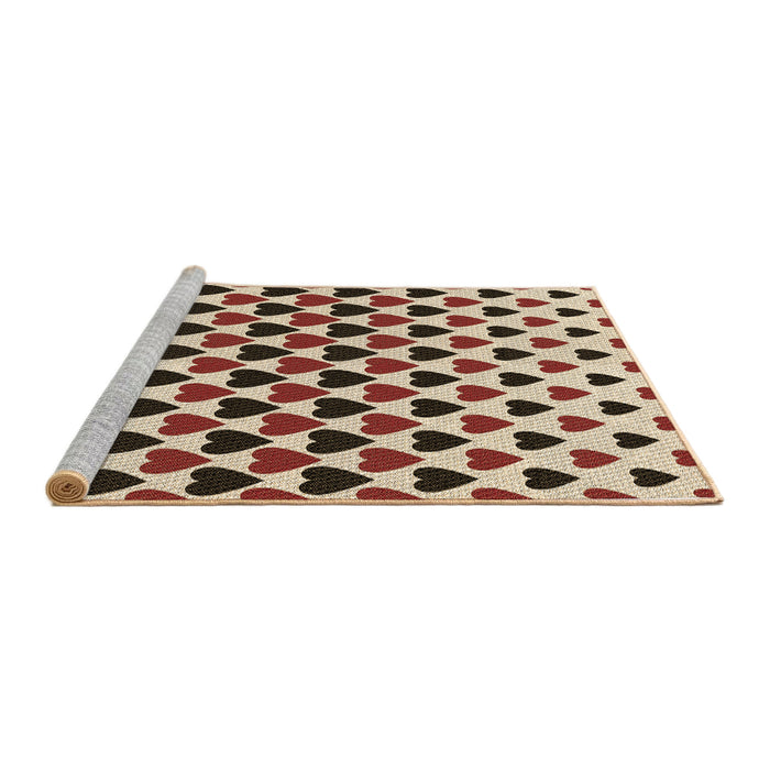 Sideview of Machine Washable Transitional Deep Peach Orange Rug, wshpat1695brn