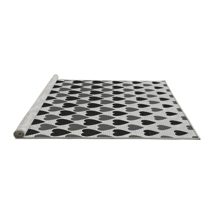 Sideview of Machine Washable Transitional Black Rug, wshpat1695gry