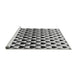 Sideview of Machine Washable Transitional Black Rug, wshpat1695gry