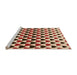 Sideview of Machine Washable Transitional Deep Peach Orange Rug, wshpat1695org