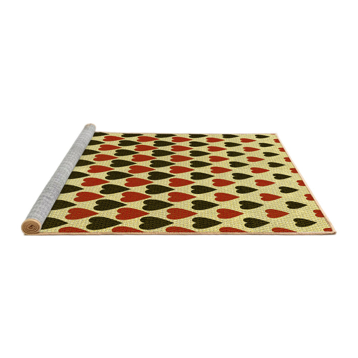 Sideview of Machine Washable Transitional Tomato Red Rug, wshpat1695yw