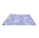 Sideview of Machine Washable Transitional Lavender Blue Rug, wshpat1696blu