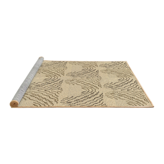 Sideview of Machine Washable Transitional Golden Blonde Gold Rug, wshpat1696brn