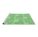 Sideview of Machine Washable Transitional Light Green Rug, wshpat1696grn