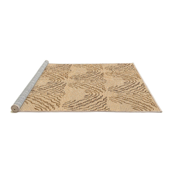 Sideview of Machine Washable Transitional Khaki Gold Rug, wshpat1696org