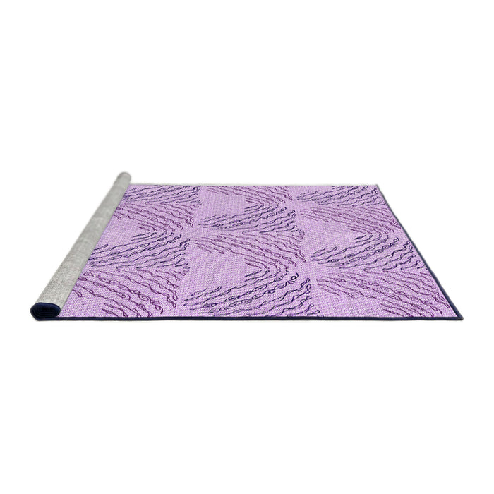 Sideview of Machine Washable Transitional Purple Rug, wshpat1696pur