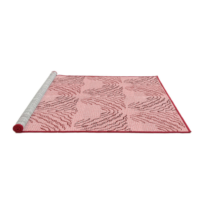 Sideview of Machine Washable Transitional Light Red Pink Rug, wshpat1696rd