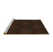 Sideview of Machine Washable Transitional Black Brown Rug, wshpat1697brn