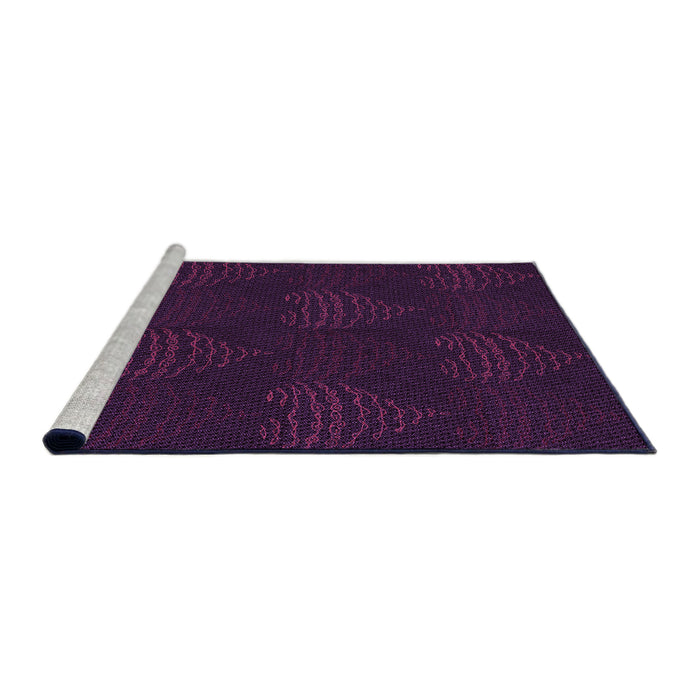 Sideview of Machine Washable Transitional Dark Magenta Purple Rug, wshpat1697pur