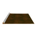 Sideview of Machine Washable Transitional Dark Bronze Brown Rug, wshpat1697yw